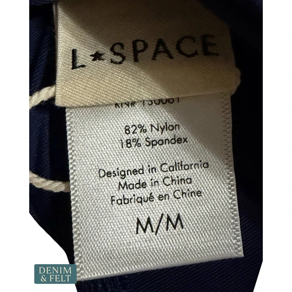 NEW L*Space Mako Bikini Top Midnight Blue Underwire Bralette Tie Back Luxury